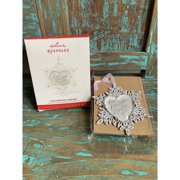 Hallmark Ornament Our Christmas Together 2015 Snowflake Glass Metal Sparkly Gift - Picture 1 of 11